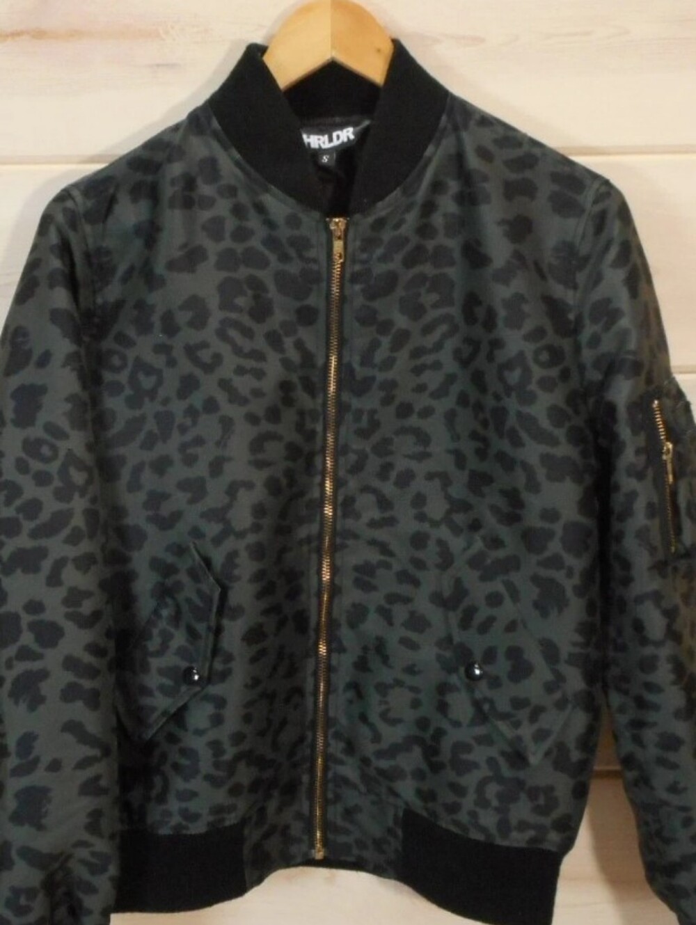 CHRLDR Leopard Print Bomber Jacket with Gold Zipper